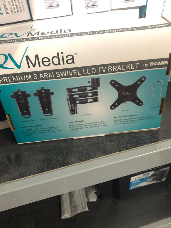 RV MEDIA LCD TV MOUNT 3 ARM | Black Camec