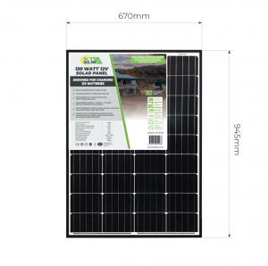 120 Watt, 12V Single Cell Monocrystalline Solar Panel